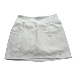 ALO Yoga Airbrush High-Waist Good Form Tennis Skirt in White
